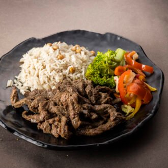 شوارما عجل + رز ابيض